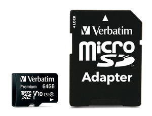 Verbatim Micro SDXC Card 64GB, Class 10, incl. adapter