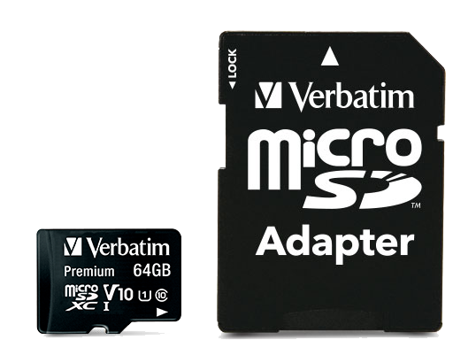 Verbatim Micro SDXC Card 64GB, Class 10, incl. adapter