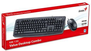 Genius Keyboard + Mouse KM-130 combo ,USB Wired , Black