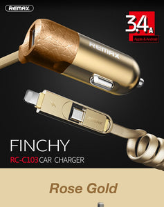 Remax Car Charger Finchy RCC103, Gold