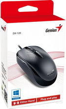 Load image into Gallery viewer, Genius Mouse Optical, USB, 1200dpi, DX-120 G5, Black
