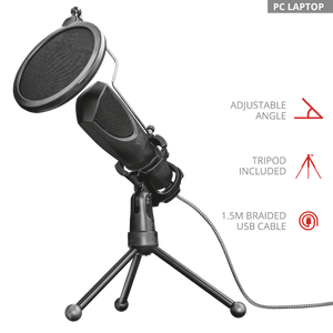 Trust Microphone GXT 232 Mantis with tripod for Streaming,1.5m USB cable