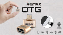 Load image into Gallery viewer, Remax Adapter RA-OTG, USB to OTG, Micro USB, Gold
